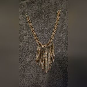 Elegant Gold and Black Beaded Necklace